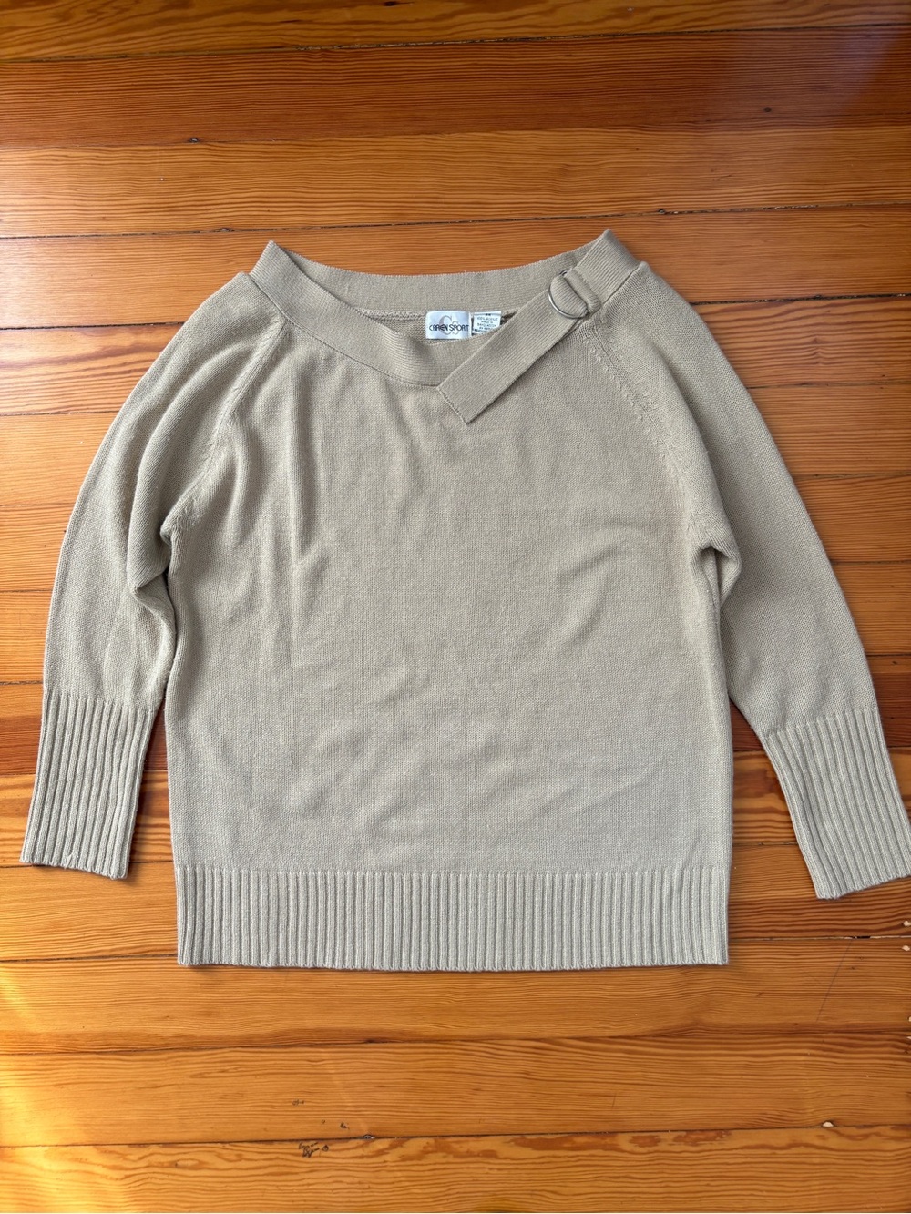 Vintage Caren Sport Bateau Neck Sweater 80s 90s